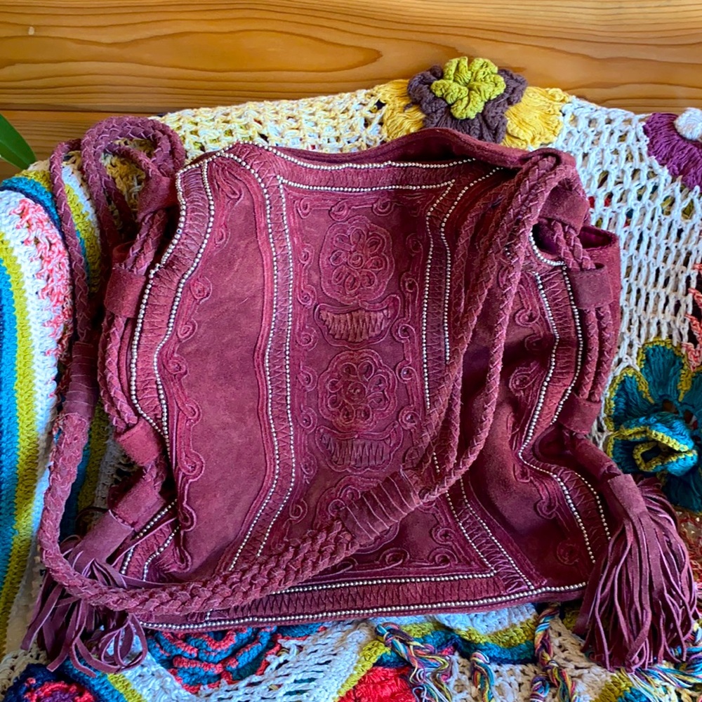 Anthropologie leather boho bag